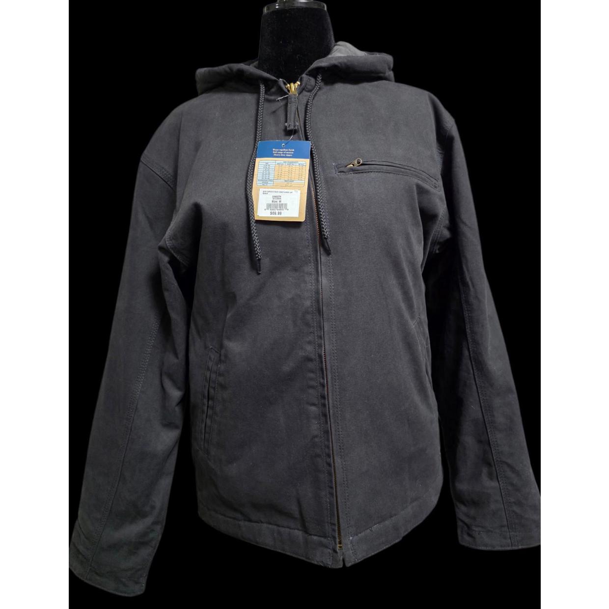 Women's Black Quilted/Insulated "Blue Mountain" Heavyweight Work Jacket Size Med